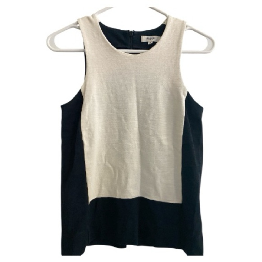 Madewell Colorblock Black and White Ponte Knit Tank Top